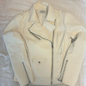 BEBE FAUX LEATHER BOMBER JACKET